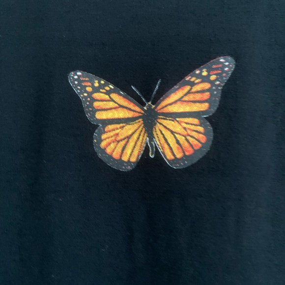 (2/$20) Shein Sm Butterfly Vinyl Black Dress - Picture 2 of 4